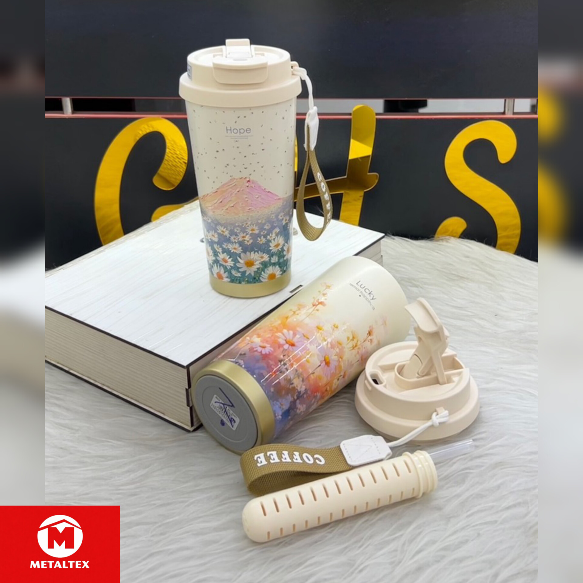 تراول ماگ سطلی گلدار