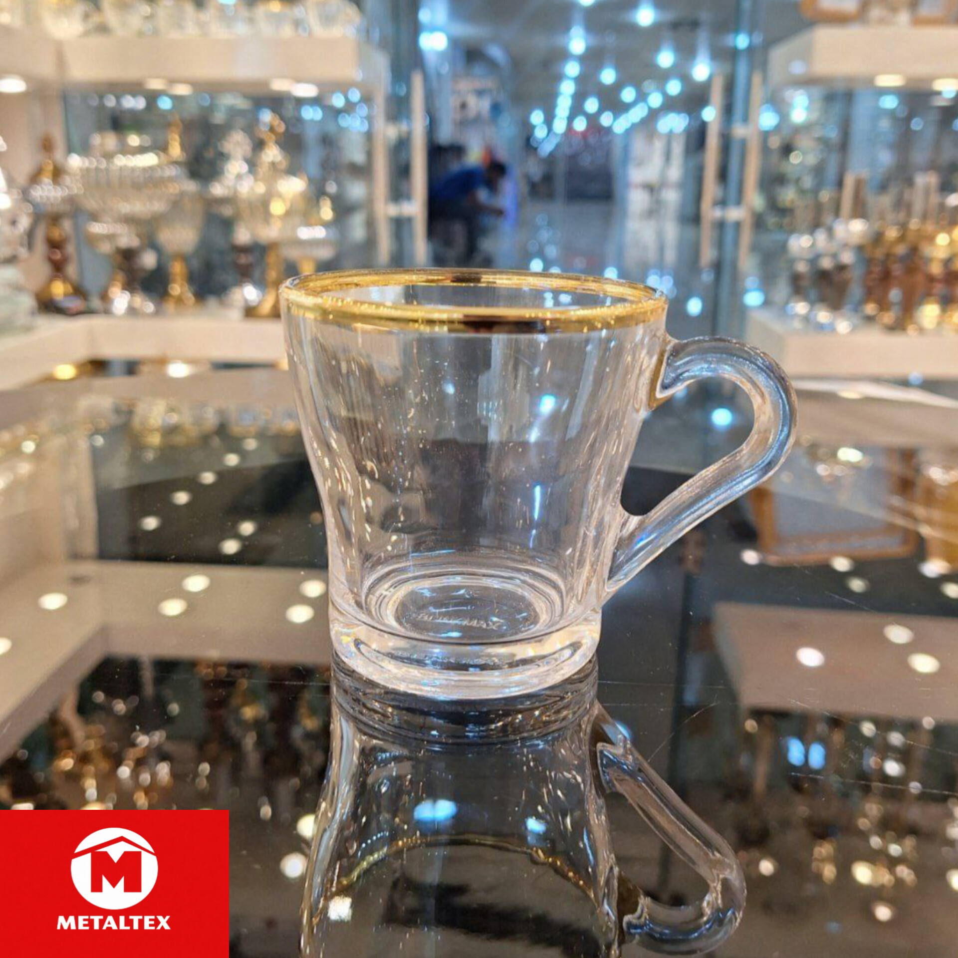 فنجان کروم لب طلا (دستی)